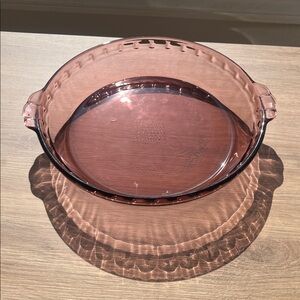 Vintage Pyrex Pink Glass Pie Plate Baking Dish Retro Kitchenware #229